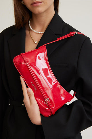 Diana Patent Leather Baguette Bag Red