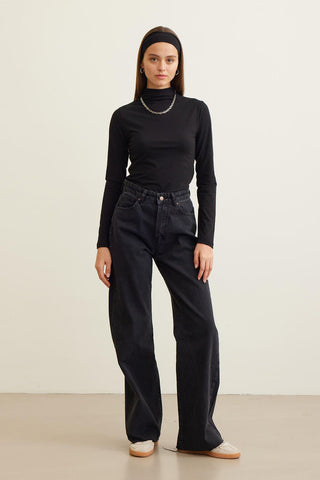 1975 Palazzo Fit Jeans Black