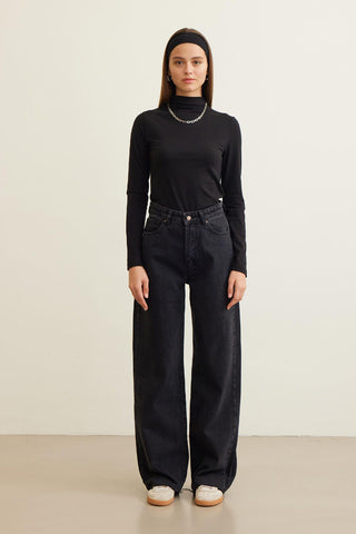 1975 Palazzo Fit Jeans Black