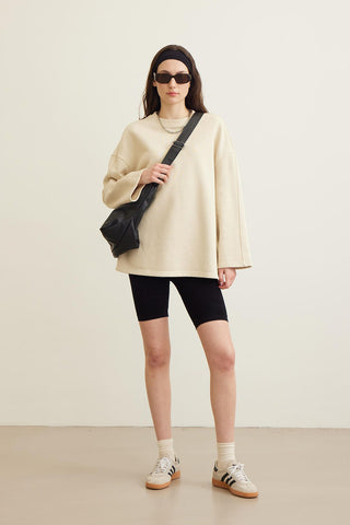 Selected Oversize Sweatshirt Beige