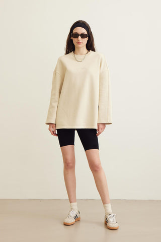 Selected Oversize Sweatshirt Beige