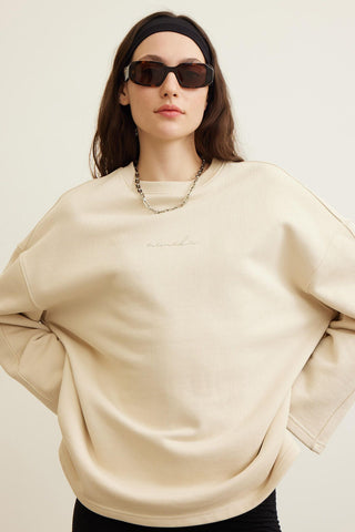 Selected Oversize Sweatshirt Beige