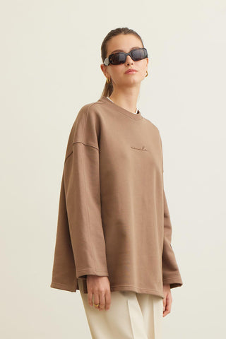 Selected Oversize Sweatshirt Brown