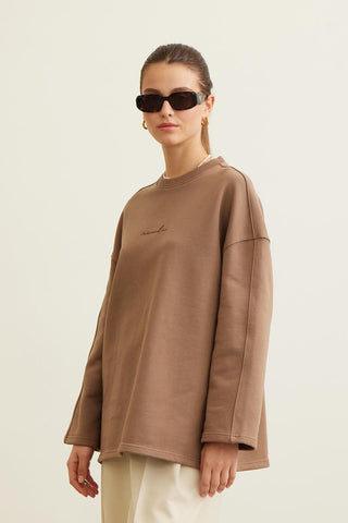 Selected Oversize Sweatshirt Brown