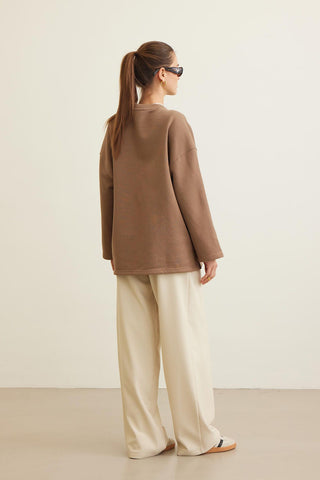 Selected Oversize Sweatshirt Brown