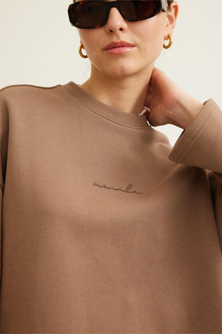 Selected Oversize Sweatshirt Kahverengi̇