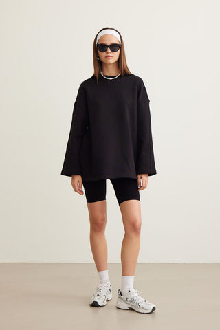 Selected Oversize Sweatshirt Si̇yah