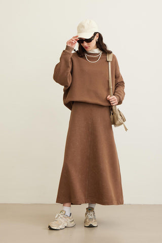 Premium Comfy Skirt Brown