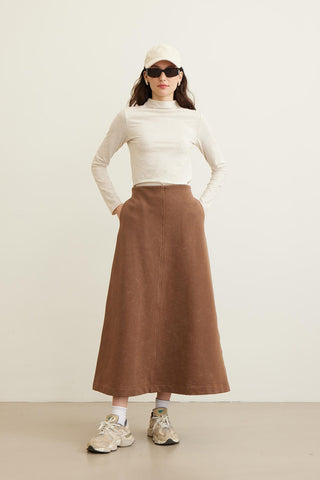 Premium Comfy Skirt Brown