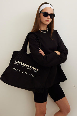 XL Canvas Shopper Bag Black