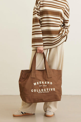 XL Canvas Shopper Bag Brown