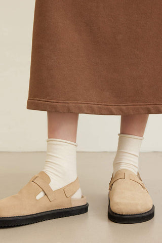 Elastic Free Socks Beige