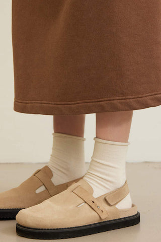 Elastic Free Socks Beige