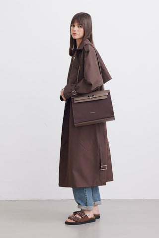 Belted Trench Coat Dark Brown