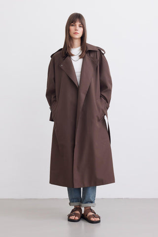 Belted Trench Coat Dark Brown