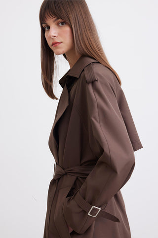 Belted Trench Coat Dark Brown
