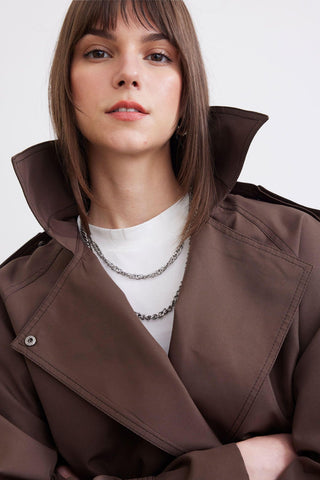 Belted Trench Coat Dark Brown