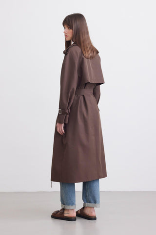 Belted Trench Coat Dark Brown