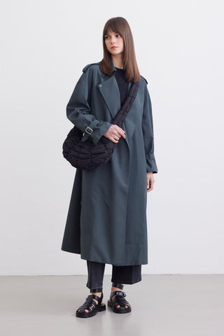 Belted Trench Coat Dark Green