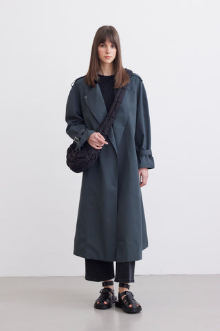 Belted Trench Coat Dark Green