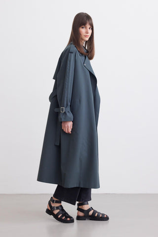 Belted Trench Coat Dark Green