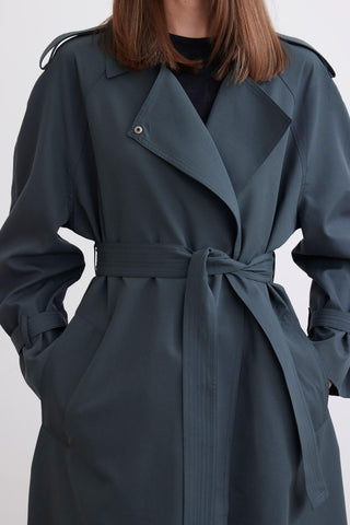 Belted Trench Coat Dark Green