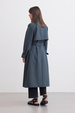 Belted Trench Coat Dark Green