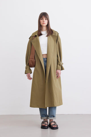 Belted Trench Coat Green