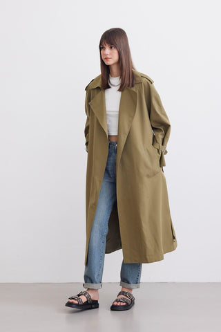 Belted Trench Coat Green