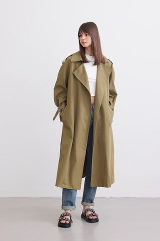 Belted Trench Coat Green