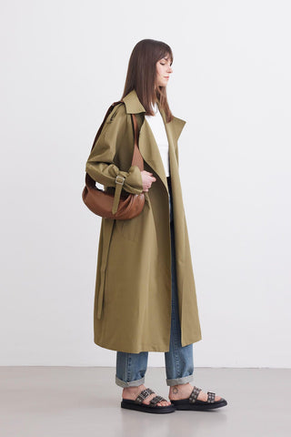 Belted Trench Coat Green