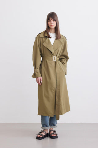 Belted Trench Coat Green