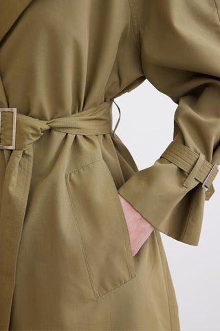 Belted Trench Coat Green