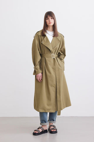 Belted Trench Coat Green