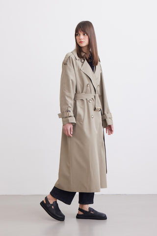 Trench Coat With Detachable Storm Flap Desert Sand