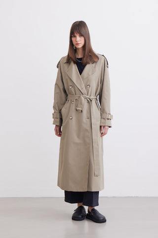 Trench Coat With Detachable Storm Flap Desert Sand