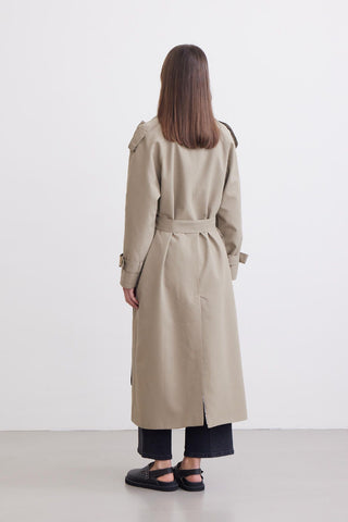 Trench Coat With Detachable Storm Flap Desert Sand