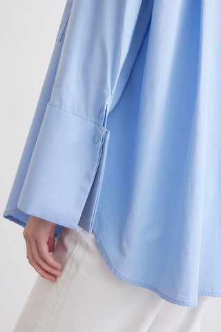 Wide Cuff Shirt Blue