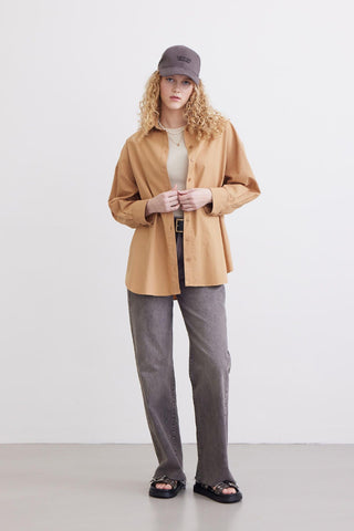 Oversize Basic Shirt Camel