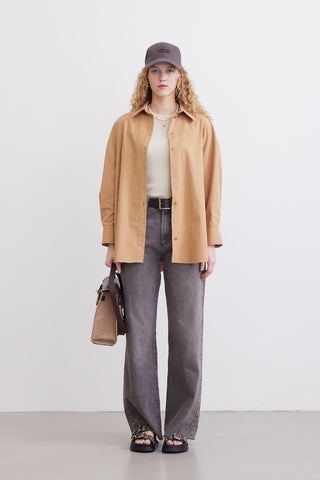 Oversize Basic Shirt Camel