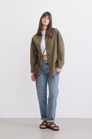 Oversize Basic Shirt Khaki