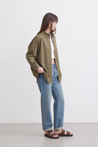 Oversize Basic Shirt Khaki