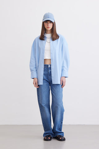 Oversize Basic Shirt Blue