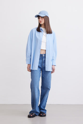 Oversize Basic Shirt Blue