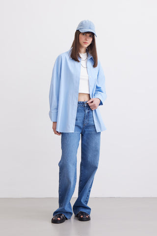 Oversize Basic Shirt Blue