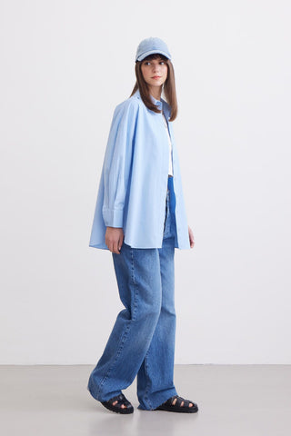 Oversize Basic Shirt Blue