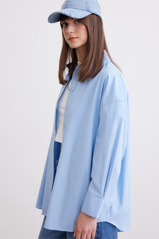 Oversize Basic Shirt Blue