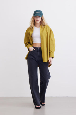 Oversize Basic Shirt Olive Green