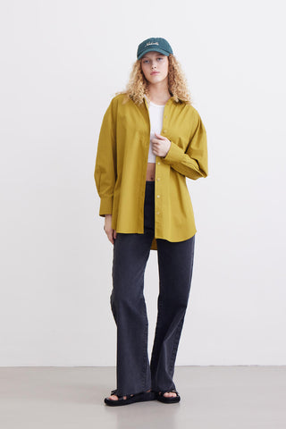 Oversize Basic Shirt Olive Green