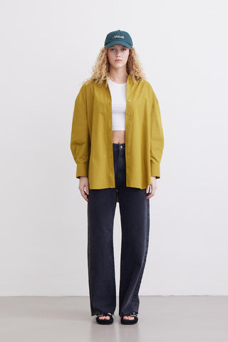 Oversize Basic Shirt Olive Green